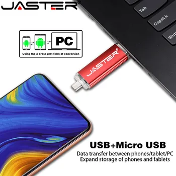 JASTER kūrybos OTG usb 2.0 64GB USB flash drive, pen drive 4GB 8GB 16GB 32GB memory Stick