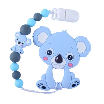 Kūdikių Silikoninis Žindukas Anti-Drop Grandinės Mini Silikono Koala Kūdikio Žindukas Įrašus Grandines Silikono Granulių BPA Free