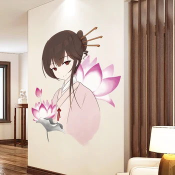 Kūrybos Kawaii Kambario Dekoro Anime Mergina Sienų Lipdukai Namų Kambarį Apdaila Paauglys Estetinės Meno Lipdukai Kinijos Tapetai