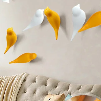 Kūrybos Sienos Kabliukų Paukščių Puošmena Dervos Medienos Grūdų Kabliukai Miegamojo Duris Po Gyvūnų Kabliukai 3D Kabliukas Vieno Sienos Pakaba