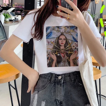 Lana del rey marškinėlius viršuje tees moterų tumblr atsitiktinis streetwear grafinis tees moterų derliaus viršuje tees ulzzang streetwear