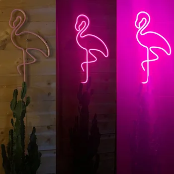 Led Estetinės Mielas Flamingo Neon Flex Šviesos Ženklas, Namo, Kambario Sienų Dekoras Kawail Anime Miegamojo Puošmena Sieninis Lauko Apšvietimas