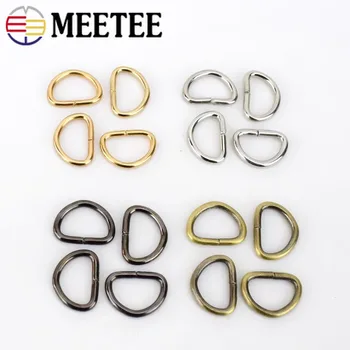 Meetee 100/300/500pcs 10mm D Žiedas Sagtys Metalinės Atidarymo Šunų Antkaklis austiniai diržai, Grandinės Žiedas Sagtys 