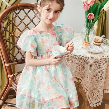 Merginos prancūzijos Suknelė Vasaros Suknelė 2021 Nauja Vaikų Šifono Drabužiai Princesė Vestuvių Suknelė Gėlių mergaičių Drabužiai
