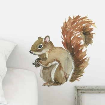 Mielas voverė Siena lipdukas vaikams babyroom namų puošybai nuimamas tapetai gyvenimo kambario, miegamasis freskos gyvūnų PVC lipdukai