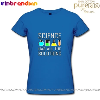 Mokslas turi visus Sprendimus, T-Marškinėliai Moterims Vasaros trumpomis Rankovėmis T Shirts Mokslo Magistro Marškinėliai moterims Nerd Stiliaus Tee Viršūnės