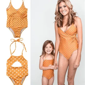Moteriški Baby Girl Šeimos Atitikimo maudymosi kostiumėlį, maudymosi Kostiumėliai, vientisas Bikini Maudymosi Kostiumą, Motina, Vaikai, Dukra Maudymosi Paplūdimio Drabužiai