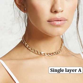 Multi-layer Chain Necklace For Women Metal Snake chain Choker Necklace Fashion Party Jewelry Gift