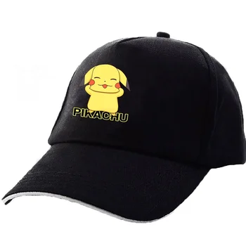 Naujas Anime Pokemon Pikachu Beisbolo kepuraitę Moterų ir Vyrų Mados Siuvinėjimas, Skrybėlės Atsitiktinis Skrybėlę Mielas Medvilnės Dangtelis Hip-Hop Kepurės Unisex