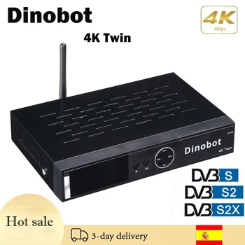 Naujas Dinobot 4K Twin UHD Linux E2 Palydovinis Imtuvas su Dual DVB-S2X Multistream Imtuvą, HDTV 2160p H. 265 HDR PK ZGEMMA Imtuvas