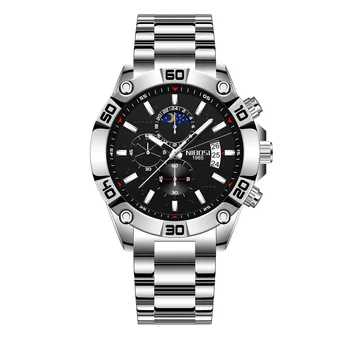 Naujas Dizainas NIBOSI Verslo Vyrų Laikrodžiai Top Brand Prabanga Aukso, Nerūdijančio Plieno, Vandeniui Laikrodžius Šviesos Rankas Auto Data