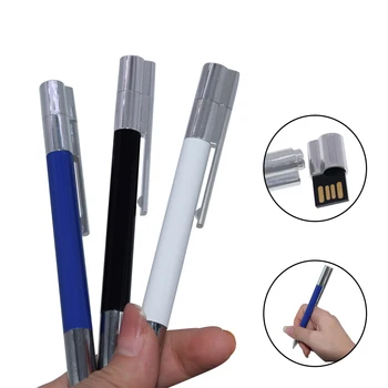 NAUJAS Metalo Rutulio Tašką Pen Stick, Usb 2.0 Flash Drive 4GB 8GB 16GB Atminties Lazdos Pendrives 128MB Kietas Dovanos (Virš 10vnt Nemokama Logo)
