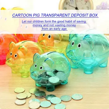 Naujas Skaidraus Plastiko Pinigų Taupymo Dėžutė Atveju Monetų Piggy Bank Animacinių Filmų Kiaulių Formos Vaiko Mėgėjams Dovana Namų Dekoro Dropshipping