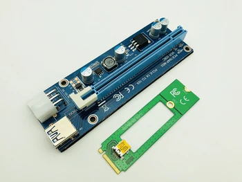 Naujos USB 3.0 Pakilti Mini PCI-E PCIe PCI-E PCI Express 1x iki 16x Riser Card Pjesė SATA 6Pin Maitinimo BTC Antminer Miner Kasyba