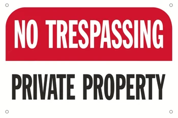 No Trespassing Ženklas, Privačios Nuosavybės, No Trespassing Ženklas, 6 x 12 Cm RustFree Aliuminio, Pagamintas JAV