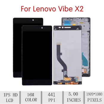 ORIGINALUS Lenovo Vibe X2 LCD Jutiklinis Ekranas skaitmeninis keitiklis Asamblėjos Lenovo X2 Ekranas su Rėmo Pakeitimo X2-AP X2-ES X2-CU
