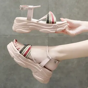 Pasakų stiliaus sandalai moteriška vasaros naują atsitiktinis platforma platformos batai padidinti moterų batų mados ins banga 