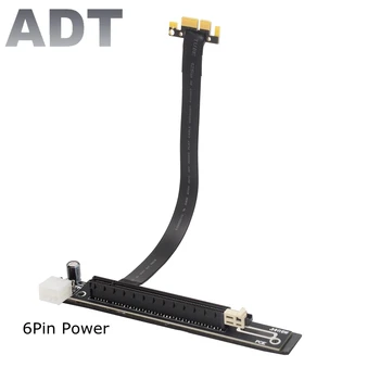 PCI-e X1 kad X16 Riser Card ilgiklis 6Pin Power nereikia USB Gen3.0 PCI-E 1x 16x GPU Kabelis Nvidia Bitcoin Mining Miner