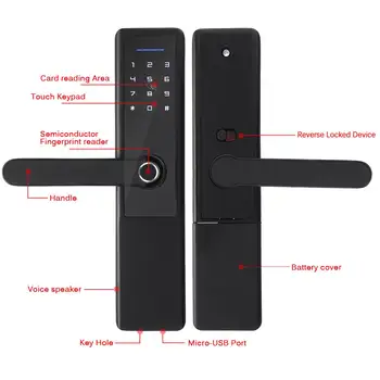 Pirštų atspaudų Elektros Biometrinių pirštų Atspaudų Užraktas Skaitmeninis Touch+ Slaptažodis +Raktas+mygtukai Kortelė+Atspaudų 5 Būdai Digital Smart Durų Užraktas