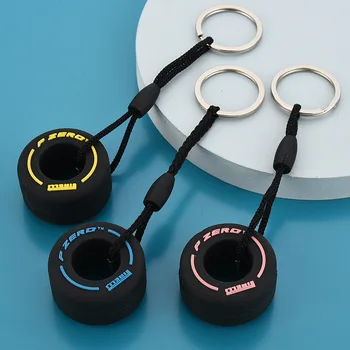 PVC minkštos gumos padangos keychain kūrybos mažas padangų pakabukas automobilių apdailos auto aksesuarai dovanos