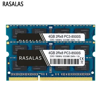 Rasalas Atminties RAM Laptop DDR3 DDR3L 1,5 V 1.35 V 8500 10600 12800 1066 1333 1600 204pin SODIMM Memoria RAM Notebook CL7 CL9 CL11