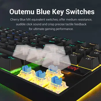 Redragon K552 Mechaninė Žaidimų Klaviatūra 60% Kompaktiškas 87 Klavišą Kumara Laidinio Cherry MX Blue Jungikliai Lygiavertis 