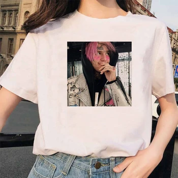 Reperis Lil Peep Marškinėliai Rap Hip-Hop LilPeep Mergina Marškinėlius Moterims Harajuku 90s korėjos Derliaus Tumblr T-shirt Grafinis Tee Viršūnes Moteris