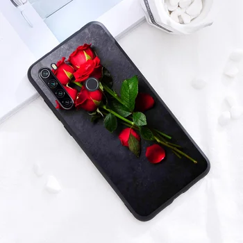 Ryškiai Juodas Viršelis Gražus Raudonas Rožes Xiaomi Redmi 9 Pastaba 9S 8T Max 8 7 6 5 Pro 5A 4X 4 Minkšti, Telefono dėklas