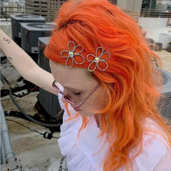 Shinny Bling Spalvinga Kristalų Plaukų Įrašą Moterų Papuošalai Prašmatnus Plaukų Pakabukai Gėlių Formos Plaukų Smeigtukai Goth Punk Plaukų Aksesuaras Dovanų