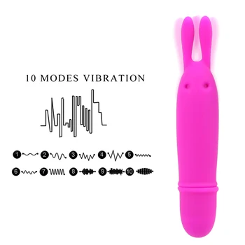 Stiprios vibracijos Rabbit Vibratorius, Sekso Žaislai Moterims, Silikono Klitorio Stimuliatorius 10 Greičio Spenelių Massager