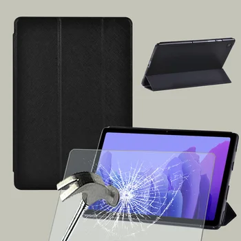 Tablet Case for Samsung Galaxy Tab A7 T500 T505 10.4/Tab 10.1 T510 T515 - Nauja Anti-rudenį Oda Flip Cover dėklą ir + Grūdintas Filmas