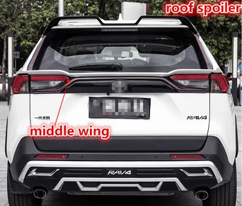 TOYOTA RAV4 spoileris, galinis stogo, sparno, sparno viduryje Klijuoti didžiojo stiliaus ABS medžiagos Specialių automobilių refitting 2020 2021
