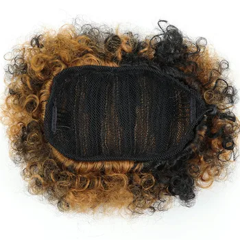Trumpas Afro Sluoksniuotos Plaukų Bun Sintetinių Scrunchies Chignon Sintetinių Plaukų Priauginimas Moterų 8/10 Colių Reshowbeauty