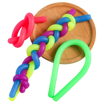 Vaikų, Suaugusiųjų Išskleidimo Žaislas String Makaronų Ruožas Eilutę TPR Virvę Anti Stresas Žaislai String Fidget Autizmo Ventiliacijos fidget žaislai