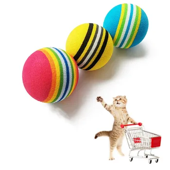 Vaivorykštė Kačių Žaislas Kamuolys EVA Putų Interaktyvus Pet Kamuolys, Žaislai Kramtomoji Žaisti Dantų Šlifavimo Juokingas Kačiukas Reikmenys, Žaislai Katėms