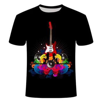 Vasarą Karšta, Pardavimas vyriški 3D Spausdinimo Amerikos Orkestras, Grupė T-shirt Tendencija Didelis Tshirts Muzikos Gitara Ruožas Kvėpuojantis T-shirts