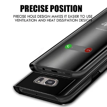 Veidrodis Smart Case For Motorola Moto G7 Plius Padengti Aiškiai Matyti, PU Leathe atsparus smūgiams Atramą Flip Case For Motorola Moto G8 Plius