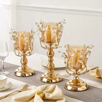 Vestuvių Stalo Dekoracija Europos Prabangos Žvakidė Kristalų, Stiklo, Žvakių Laikiklis Valgomasis Apdailos Vestuvių Papuošalai