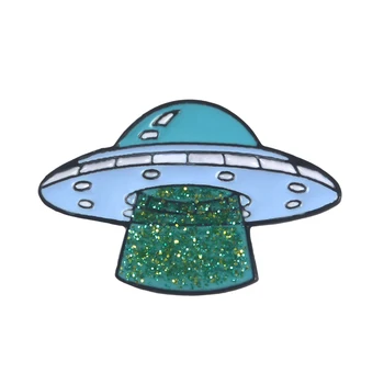 Visatos Surinkimo Emalio Smeigtukai Animacinių filmų UFO Žvaigždėtą Mėnulis Fonografo Galaxy Kosmoso Sagė Atlapas Pin Metalo Ženklelis Dovana Vaikas Draugui