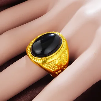Vyrai žiedas, nerūdijančio plieno, valdinga aukso žiedas inkrustacijos juodas cirkonis žiedas reljefinis modelis papuošalai dovana