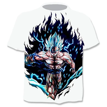Vyriški Vasaros trumparankoviai O-Kaklo marškinėliai Mados 3D Spausdinimo Dragon Ball Vyrų Ir Berniukas marškinėliai Atsitiktinis Viršūnės