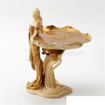 WU CHEN ILGO Kūrybinio Moteris Lotus Lapų Statula Papuošalai Patiekalas Meno Skulptūra Dervos Amatų Papuošalai Namų Gimtadienio Dovana R3206