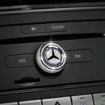 ZOGO Mercedes Benz Automobilių Aksesuaras Bling Kristalų Interjero Multimedijos Apimties Garso rankenėlės A B C E CLA GLA ML, GL GLS Klasės Sidabro