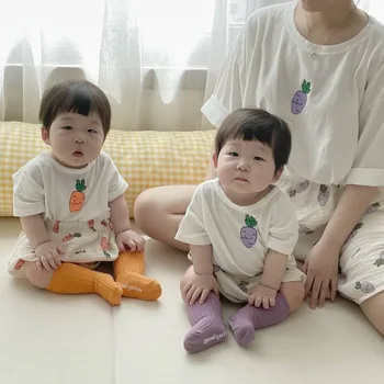Šeimos Derinti Drabužius Motina Dukra Šeimos Drabužius Mamytė Ir Man Animacinių Filmų Lokys T Shirt Baby Trumpomis Rankovėmis Drabužius Nustatyti Šortai