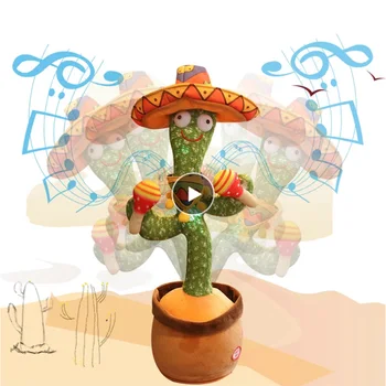 Šokių Kaktusas Elektroninių Pliušinis Žaislas Minkštas Pliušinis Lėlės Kūdikiams Kaktusas Gali Dainuoti 120 Sūnūs Wiggling Papuošalas Dovanų, Vaikų Kambario Dekoro
