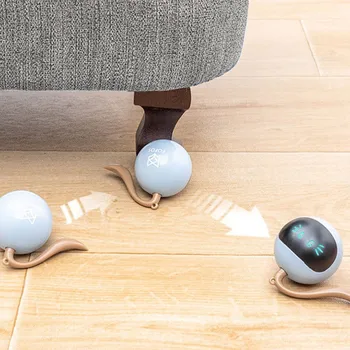 1000mAh Smart Šokinėja Kamuolys USB Elektros Naminių gyvūnų Žaislai Roller Ball Katė LED Geležinkelių 
