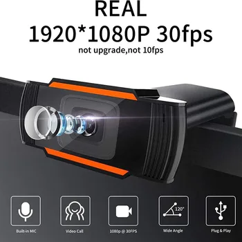 1080P Kamera su Mikrofonu USB Web Kamera Transliacijos Internetu Klasės, Suderinamas su PC MAC Nešiojamojo kompiuterio Darbastalio Juoda