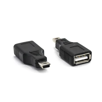2/5/10 vnt Automobilių adapteris Mini T-tipo USB moterų uosto 5PIN Male į USB female usb adapteris mp3 sąsaja