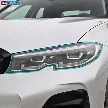 2 Vnt Automobilių Žibintų Apsauginės Plėvelės RestorationTransparent Juoda TPU Lipdukas BMW 3 Serijos G21 G20 2019 2020 Priedai