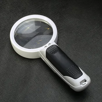 20 Kartų Optinis Didinamasis Stiklas Su LED Žibintai Skersmuo 80mm Kišeninis didinamasis stiklas su Apšvietimu Skaityti lupa con luz led